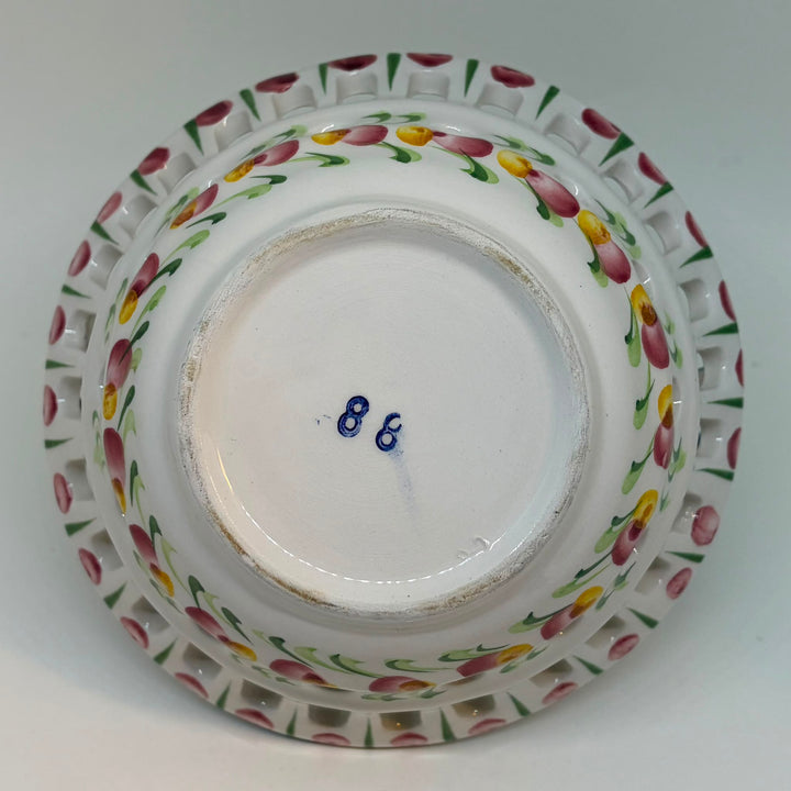 Vintage Reticulated Porcelain Basket
