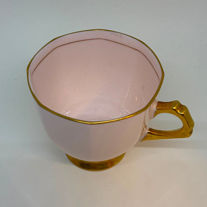 Vintage Spare or Replacement Plant Tuscan China Pink & Gold Teacup 1950s