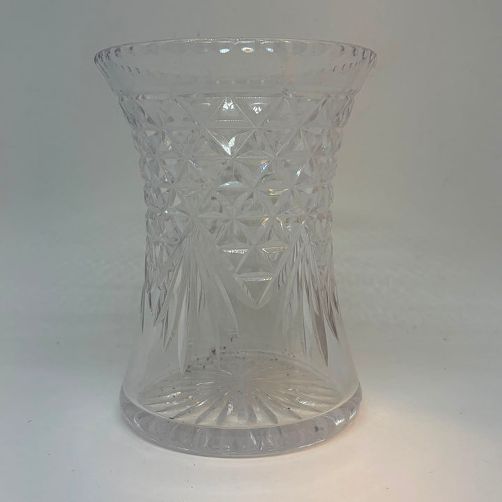 Vintage Cut Crystal Wide Neck Vase