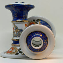 Load image into Gallery viewer, Pair of Vintage Japanese Candlestick holders Imari Colours