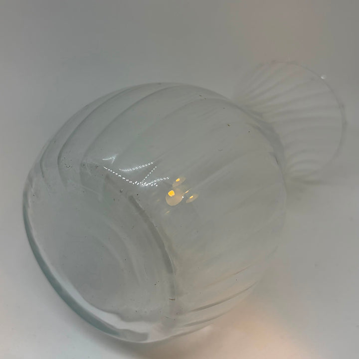 Vintage Clear Glass Spiral Swirl Vase