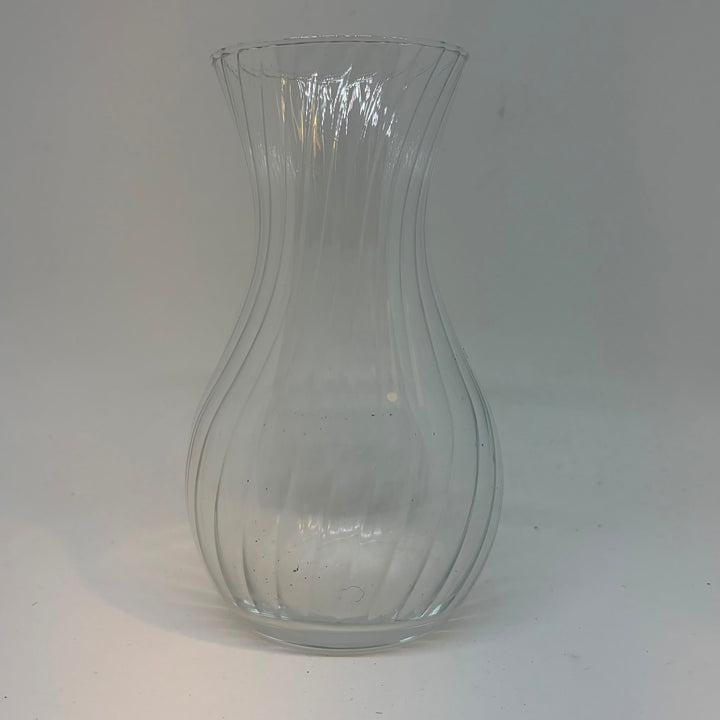 Vintage Clear Glass Spiral Swirl Vase
