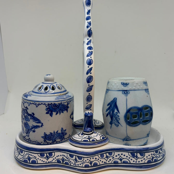 Vintage Portuguese Reproduction Desk Inkstand Writing Set
