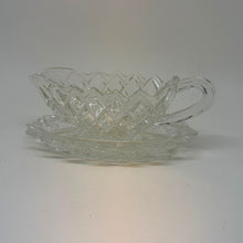 Load image into Gallery viewer, Vintage Small Pressed Glass Sauce Boat and Under Plate Set