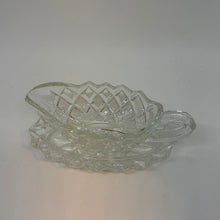 Load image into Gallery viewer, Vintage Small Pressed Glass Sauce Boat and Under Plate Set