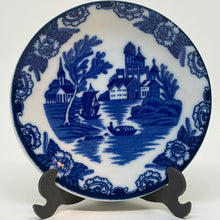 Load image into Gallery viewer, vintage Blue &amp; White Porcelain Willowware Trinket Dish, Saucer or Plate