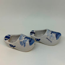 Load image into Gallery viewer, Vintage Pair of Delftware Porcelain Clog Ashtrays Hand Painted Windmill
