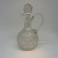Load image into Gallery viewer, Vintage Cut Crystal Glass Vinegar Oil Cruet Bottle Decanter 7.5"