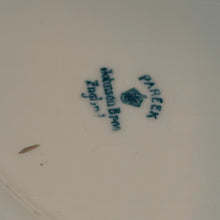 Load image into Gallery viewer, Antique Art Deco Botanical Blue Rim Square Salad Plate John Brothers Pareek