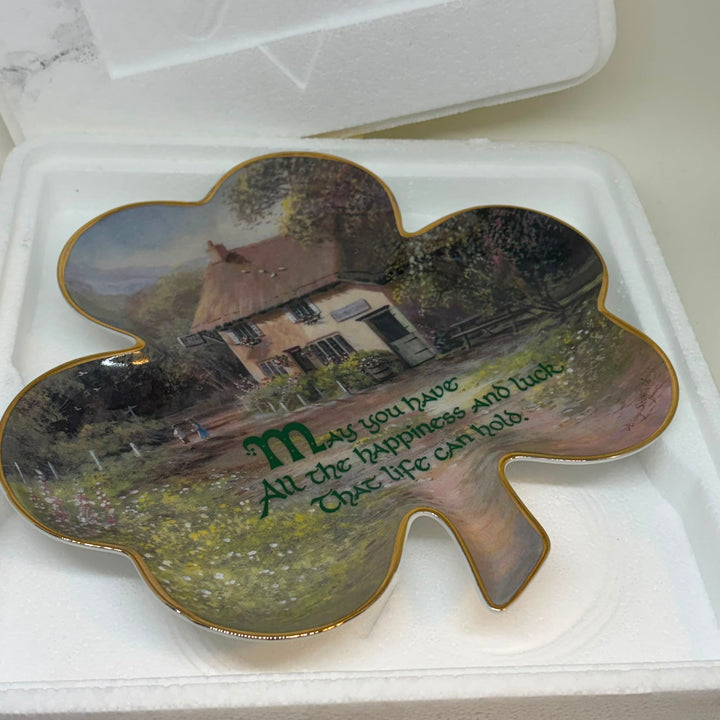 Vintage Franklin Mint Irish Clover Happiness and Luck Decorative Plate