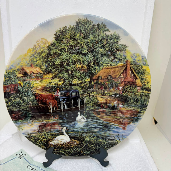 Vintage Wedgwood Danbury Mint 'The Ferry' Rural Waters Decorative Plate