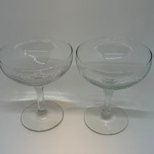 Load image into Gallery viewer, Pair of Vintage Clear Glass Champagne Saucers/Cocktail Coupe Glasses