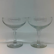 Load image into Gallery viewer, Pair of Vintage Clear Glass Champagne Saucers/Cocktail Coupe Glasses