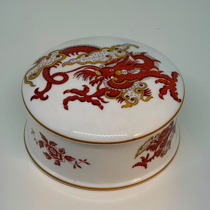 Vintage Chinese Dragon Crown Staffordshire Rangoon Lidded Jewellery Box