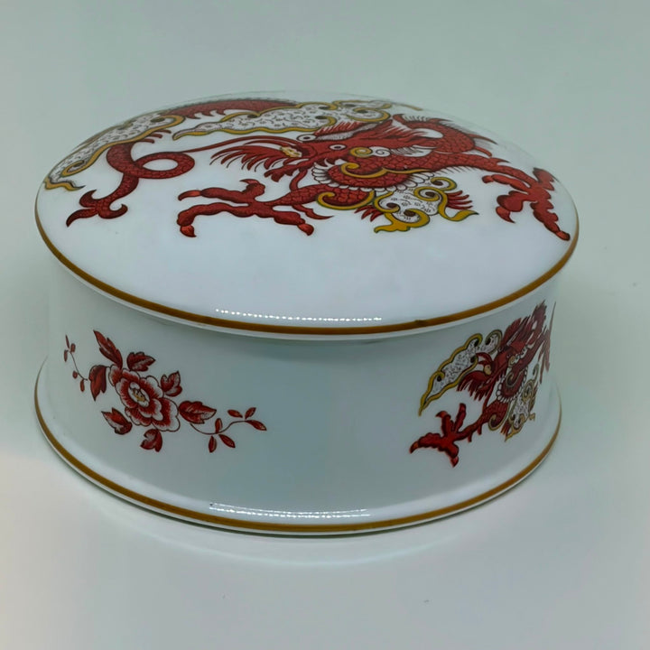 Vintage Chinese Dragon Crown Staffordshire Rangoon Lidded Jewellery Box