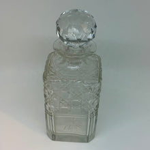 Load image into Gallery viewer, Vintage Cut Class Square Whisky Decanter Spirits Bottle Faceted Stopper