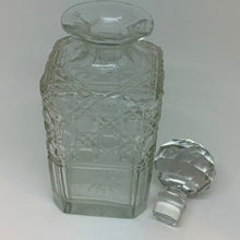 Load image into Gallery viewer, Vintage Cut Class Square Whisky Decanter Spirits Bottle Faceted Stopper