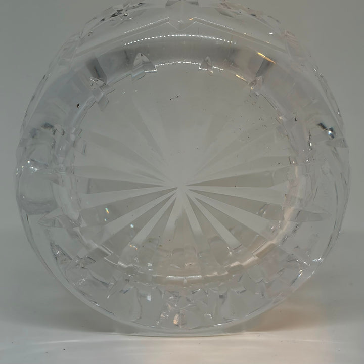 Vintage Heavy Cut Crystal Glass Geometric Diamond Starburst Ashtray