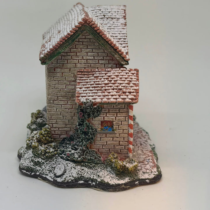 Vintage Christmas Snowman Village Town Hall Cottage Figurine