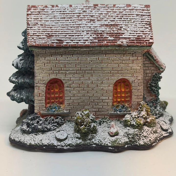 Vintage Christmas Snowman Village Town Hall Cottage Figurine