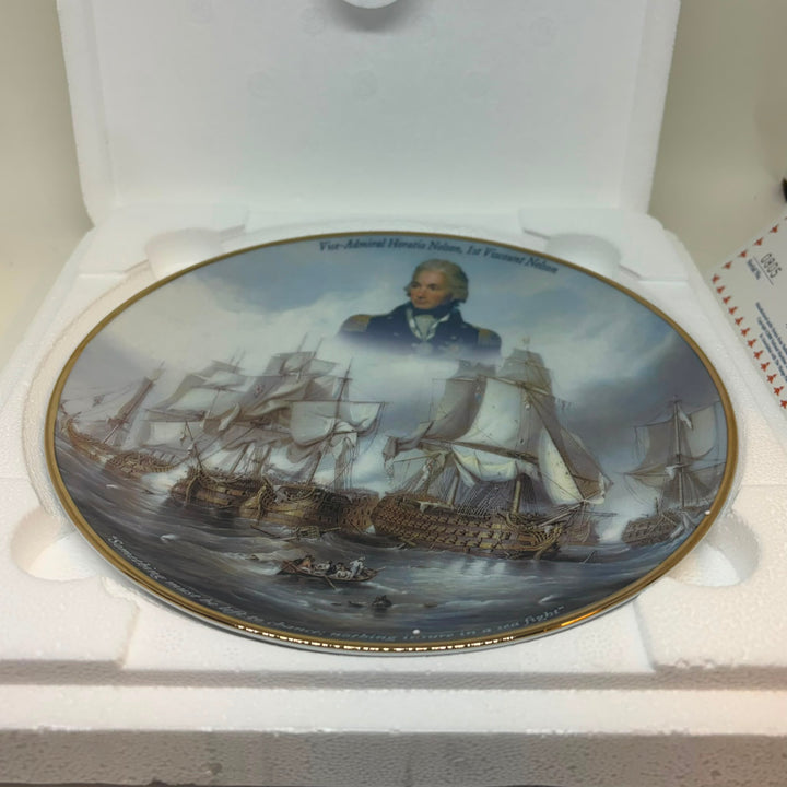 Danbury Mint 'A Great British Hero' Lord Nelson 8" Trafalgar Plate Box COA
