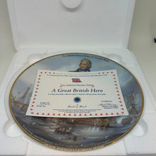 Load image into Gallery viewer, Danbury Mint 'A Great British Hero' Lord Nelson 8" Trafalgar Plate Box COA