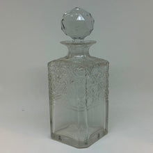 Load image into Gallery viewer, Vintage Cut Crystal Barware Glass Decanter Square Bottle Faceted Orb Stopper