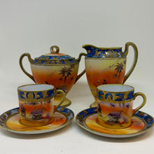 Load image into Gallery viewer, Vintage Japanese Hand Painted Oasis Desert Camel Tea Set