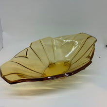 Load image into Gallery viewer, Vintage Amber Glass Art Deco Oval Footed Centerpiece Bowl/Dish