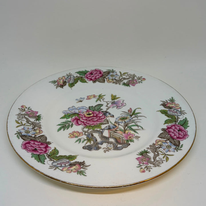Vintage Wedgwood Bone China Mecca Chinoiserie Floral Bird Dinner Plate 9"