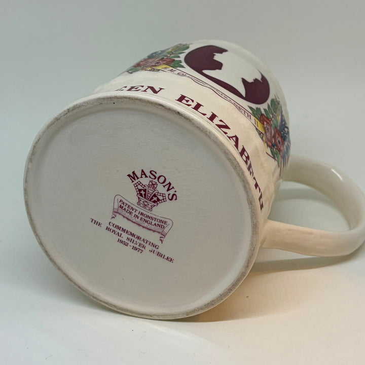 Vintage Mason's Ironstone 1977 Queen Elizabeth II Silver Jubilee Mug Tankard
