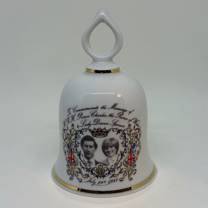 Vintage 1981 Royal Wedding Prince Charles Lady Diana Ceramic Bell