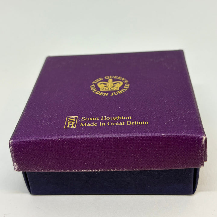 Vintage 2002 Queen Elizabeth II Golden Jubilee Brass Hexagon Paperweight