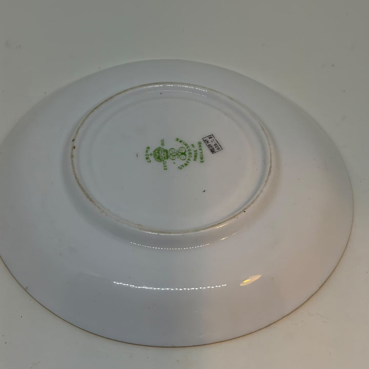 Vintage Crown Staffordshire Floral Demitasse Coffee Cup & Saucer Set