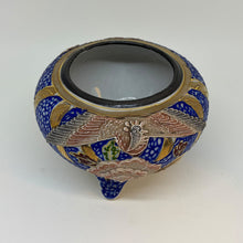 Load image into Gallery viewer, Vintage Phoenix Peony Gilt Japanese Koro Blue Tripod Incense Burner