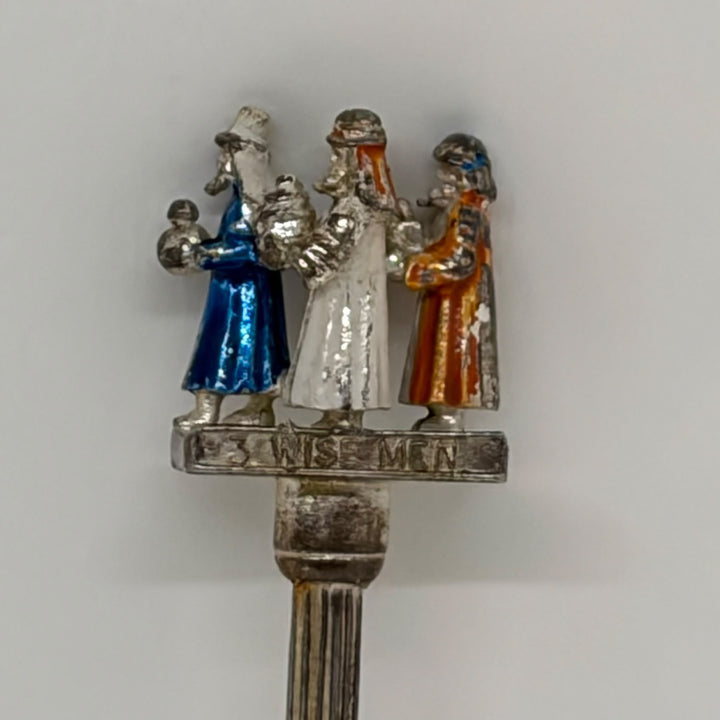 Vintage Silver Plated 3 Wise Men Biblical Christmas Souvenir Spoon 4.25"