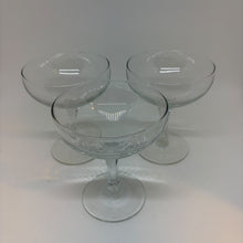 Load image into Gallery viewer, Trio of Vintage Clear Glass Champagne Saucers/Cocktail Coupe Glasses