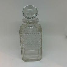 Load image into Gallery viewer, Vintage Cut Class Square Whisky Decanter Spirits Bottle Faceted Stopper