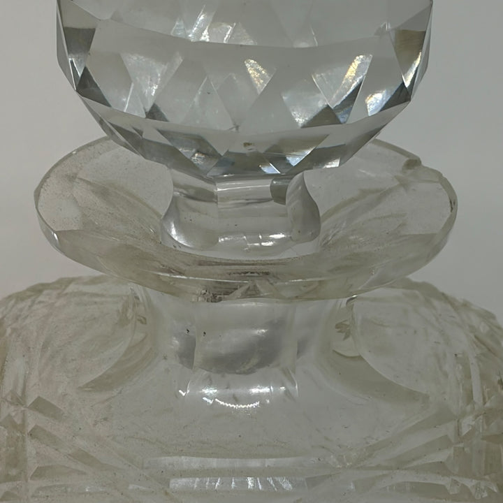 Vintage Cut Class Square Whisky Decanter Spirits Bottle Faceted Stopper