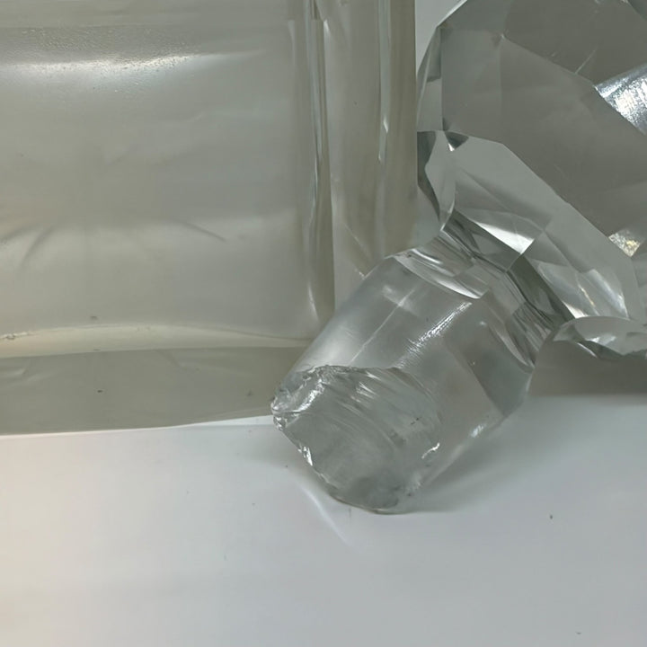 Vintage Cut Class Square Whisky Decanter Spirits Bottle Faceted Stopper