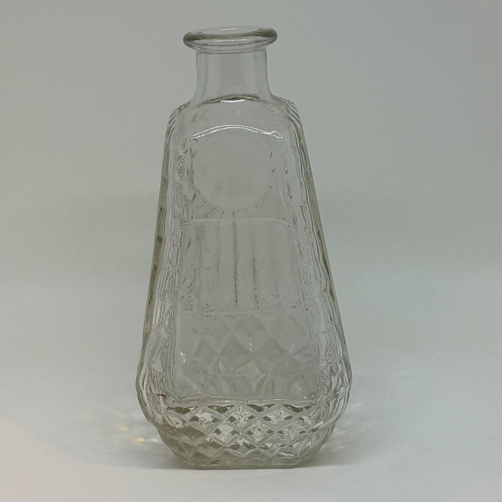 Vintage Bagpipe Shaped Clear Pressed Glass Decanter Bottle Flask 8"