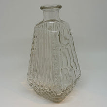 Load image into Gallery viewer, Vintage Bagpipe Shaped Clear Pressed Glass Decanter Bottle Flask 8"