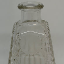 Load image into Gallery viewer, Vintage Bagpipe Shaped Clear Pressed Glass Decanter Bottle Flask 8"