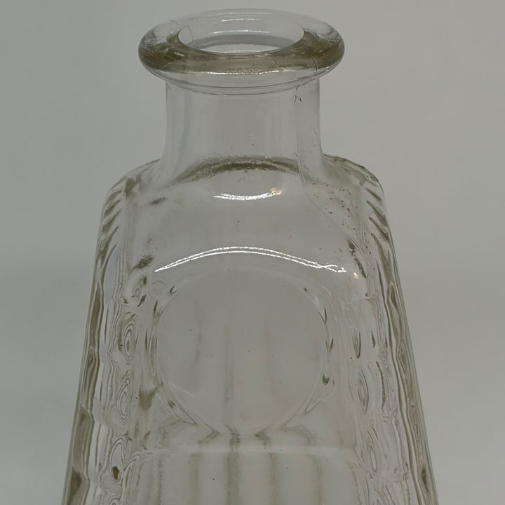 Vintage Bagpipe Shaped Clear Pressed Glass Decanter Bottle Flask 8"