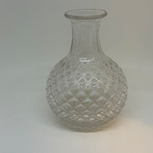Load image into Gallery viewer, Vintage Clear Pressed Glass Diamond Hobnail Quilt Carafe Decanter Vase 6.25"