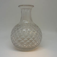 Load image into Gallery viewer, Vintage Clear Pressed Glass Diamond Quilt Decanter Carafe Bud Vase 6"