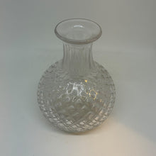 Load image into Gallery viewer, Vintage Clear Pressed Glass Diamond Quilt Decanter Carafe Bud Vase 6"