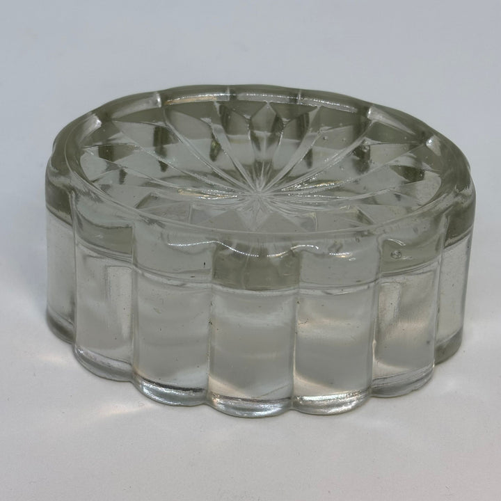 Vintage Scalloped Edges Pressed Glass Oval Salter