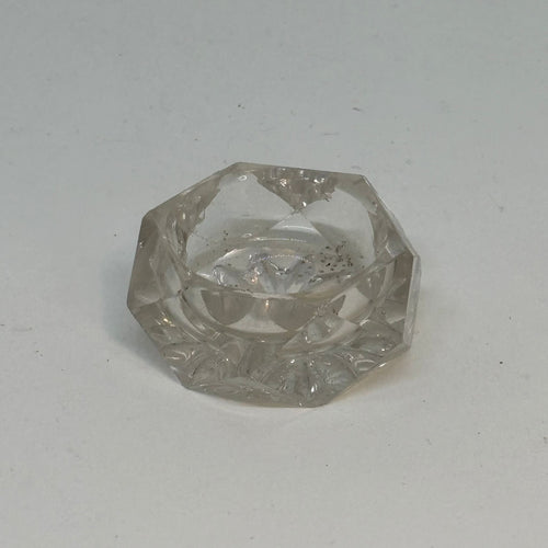 Tiny Vintage Moulded Glass Salter