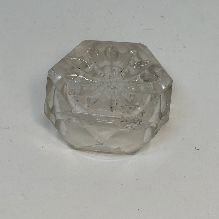Tiny Vintage Moulded Glass Salter